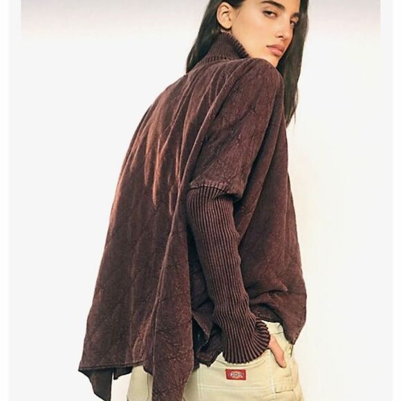 NWT
Free People Shiloh Quilted Sweatshirt Pullover Zip
Swing Hi Lo plum  size M - Picture 2 of 8